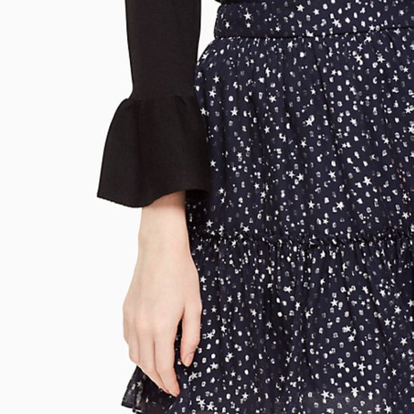 KATE SPADE Night Sky Dot Silver Navy Skirt - Picture 2 of 6